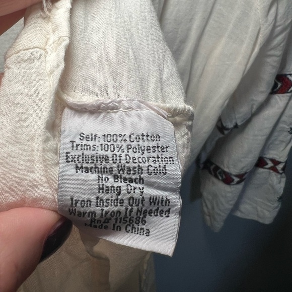 Johnny Was 3J Workshop Long Slv Tunic SZ M embroidered boho hippie festival - Picture 10 of 13